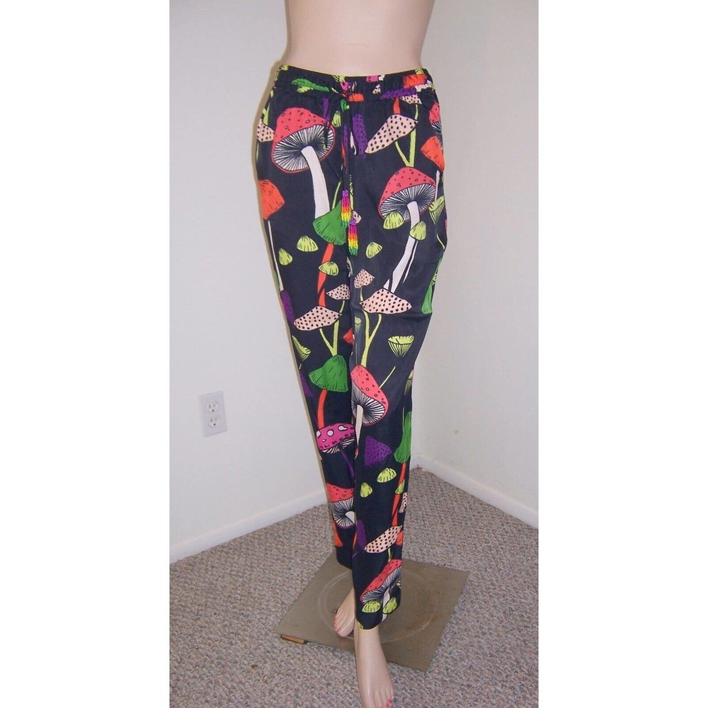 FARMRIO FARM RIO MUSHROOM PANTS SLACKS ELASTIC WAIST VISCOSE S SMALL NWT!